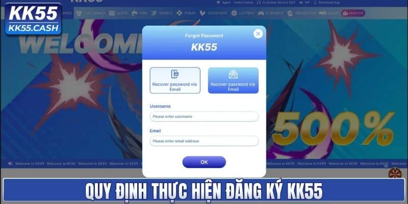 Quy định việc đăng ký KK55